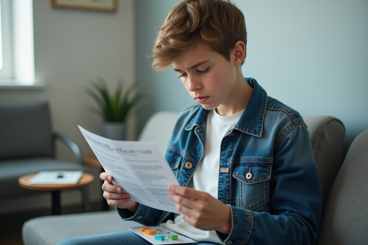 Adolescent en salle d