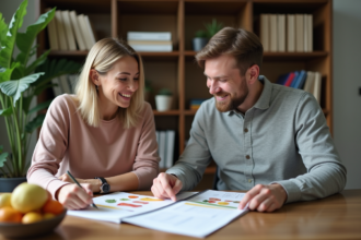 Coach nutrition femme et client jeune discutent