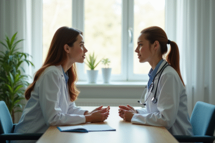 Femme consultant un médecin pour allergie au chien