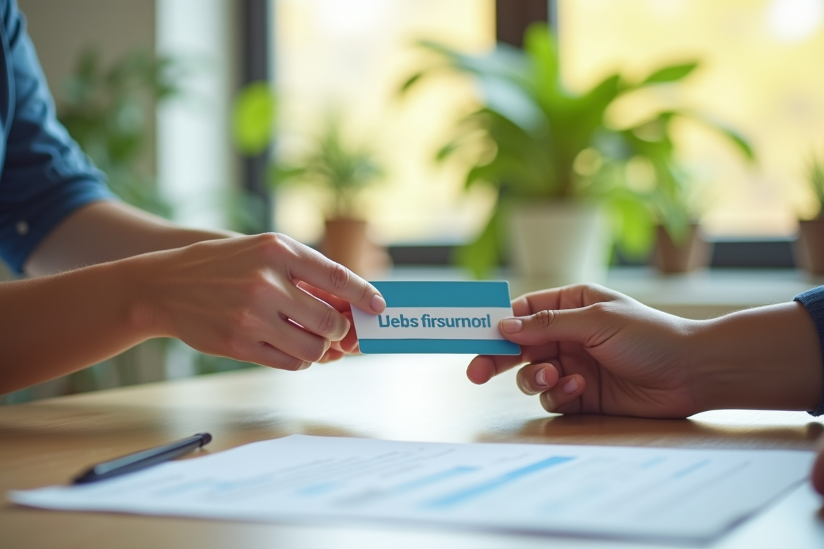 Main échangeant des cartes d