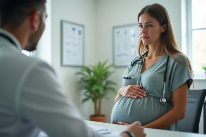 Femme enceinte en consultation dans un cabinet médical