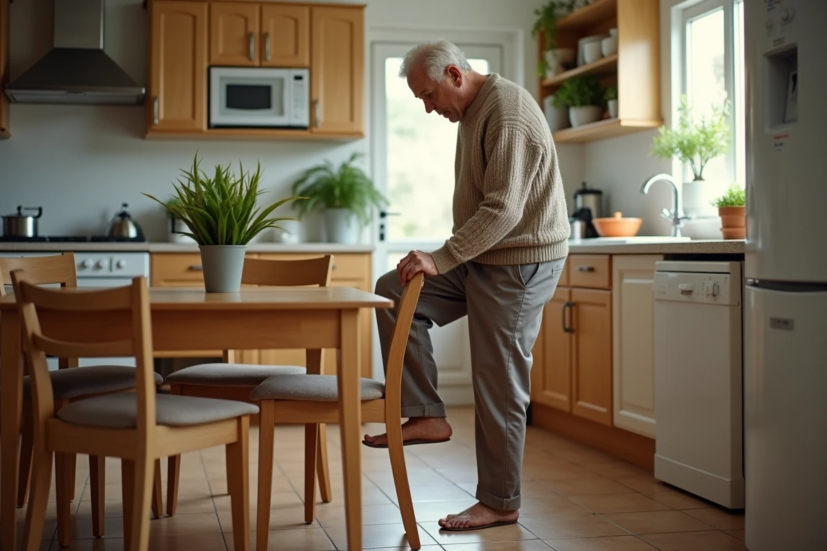 Homme âgé se levant d