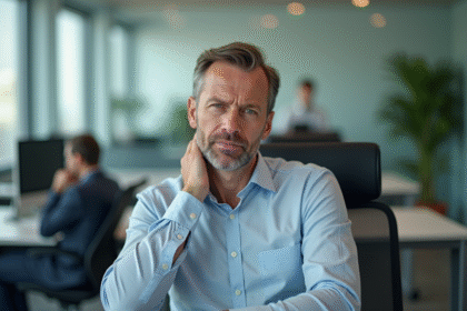 Homme d'âge moyen au bureau en réflexion